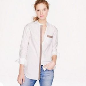 J. Crew Thomas Mason Leather Trim-Tunic